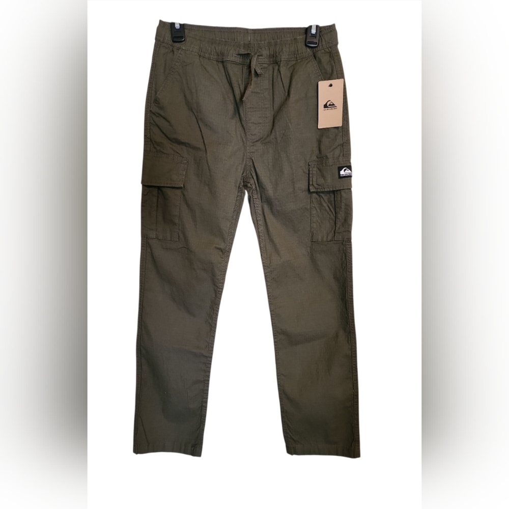 Quicksilver Boys Pull-on Beach Cargo Pants Green New With Tags